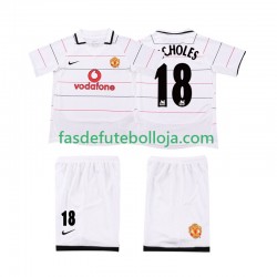 Camisola 3º Equipamento Manchester United SCHOLES 18 2003 2006 Manga Curta Retro ,Criança