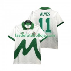 Camisola 2º Equipamento Seleção Mexicana ALVES 11 1995 Manga Curta Retro ,Homem