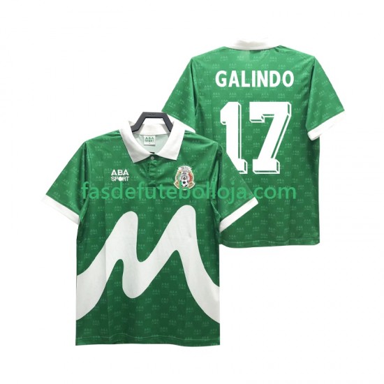 Camisola 1º Equipamento Seleção Mexicana GALINDO 17 1995 Manga Curta Retro ,Homem