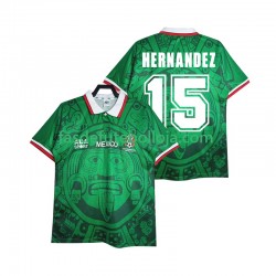 Camisola 1º Equipamento Seleção Mexicana HERNANDEZ 15 1998 Manga Curta Retro ,Homem