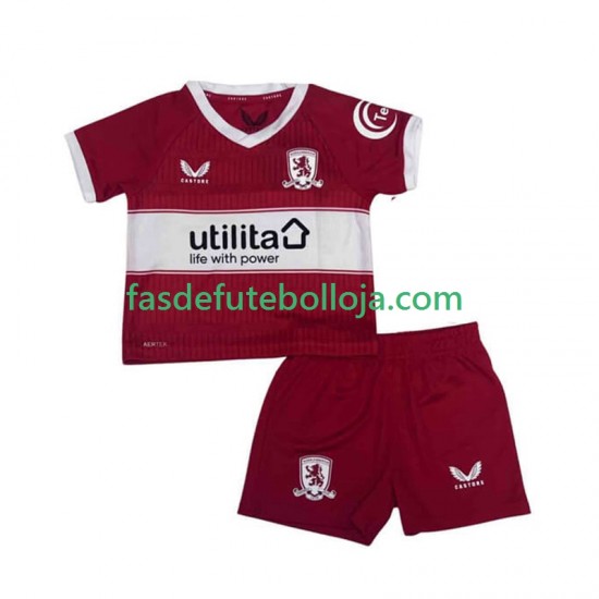 Camisola 1º Equipamento Middlesbrough 2025-2026 Manga Curta ,Criança