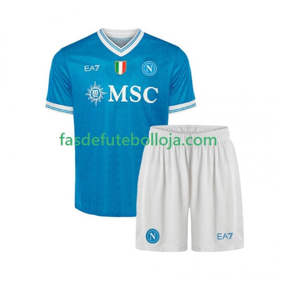 Camisola 1º Equipamento Napoli 2025-2026 Manga Curta ,Criança