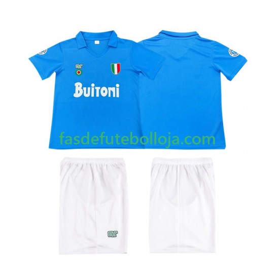 Camisola 1º Equipamento Napoli 1987 1988 Manga Curta Retro ,Criança