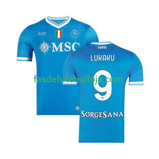 Camisola 1º Equipamento Napoli Romelu Lukaku 9 2025-2026 Manga Curta ,Homem