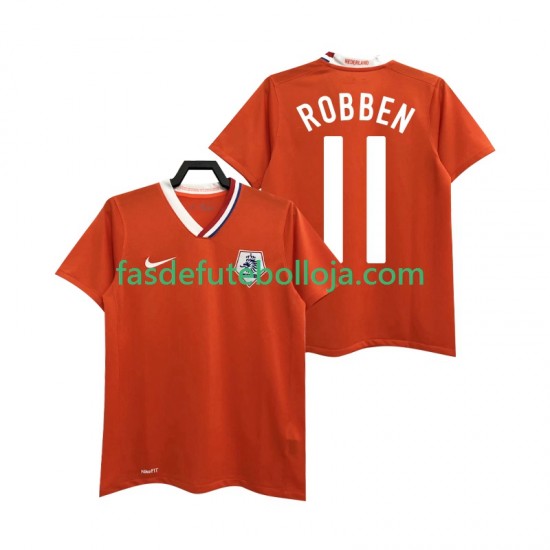 Camisola 1º Equipamento Seleção Neerlandesa ROBBEN 11 2008 Manga Curta Retro ,Homem