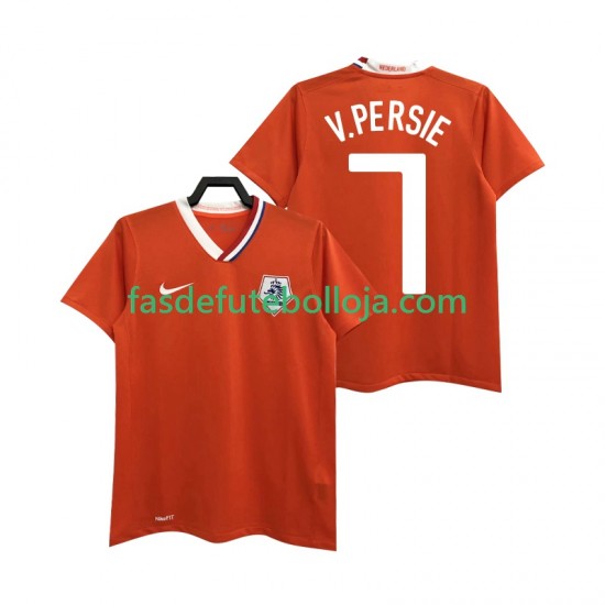 Camisola 1º Equipamento Seleção Neerlandesa Robin van Persie 7 2008 Manga Curta Retro ,Homem