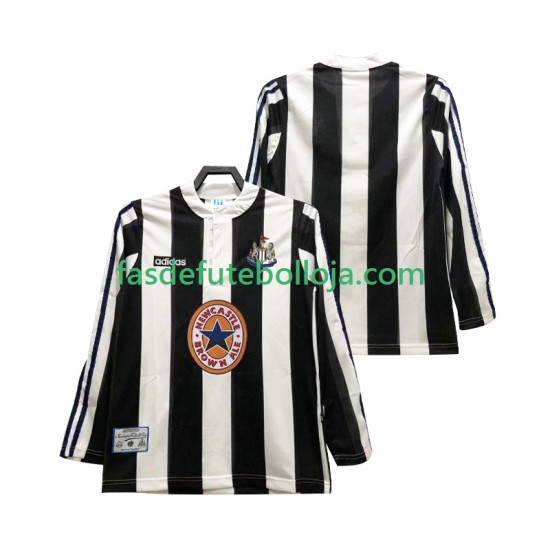 Camisola 1º Equipamento Newcastle United 1995 1997 Manga Comprida Retro ,Homem