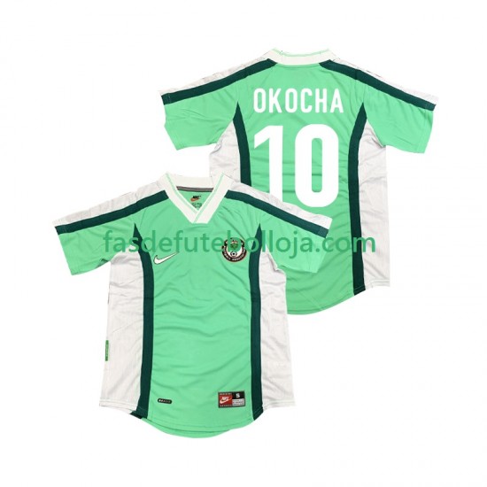 Camisola 1º Equipamento Seleção Nigeriana OKOCHA 10 1998 Manga Curta Retro ,Homem