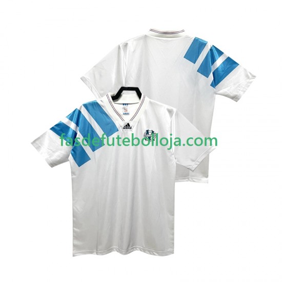 Camisola 1º Equipamento Olympique de Marseille 1992 1993 Manga Curta Retro ,Homem
