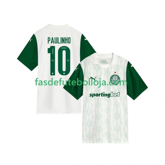 Camisola 2º Equipamento Palmeiras Paulinho 10 2025-2026 Manga Curta ,Homem