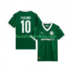 Camisola 1º Equipamento Palmeiras Paulinho 10 2025-2026 Manga Curta ,Homem
