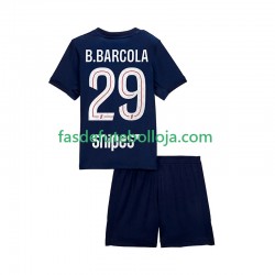 Camisola 1º Equipamento Paris Saint-Germain Bradley Barcola 29 2025-2026 Manga Curta ,Criança