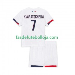 Camisola 2º Equipamento Paris Saint-Germain Khvicha Kvaratskhelia 7 2025-2026 Manga Curta ,Criança