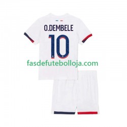 Camisola 2º Equipamento Paris Saint-Germain Ousmane Dembele 10 2025-2026 Manga Curta ,Criança