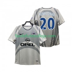 Camisola 2º Equipamento Paris Saint-Germain RONALDINHO 20 2001 2002 Manga Curta Retro ,Homem
