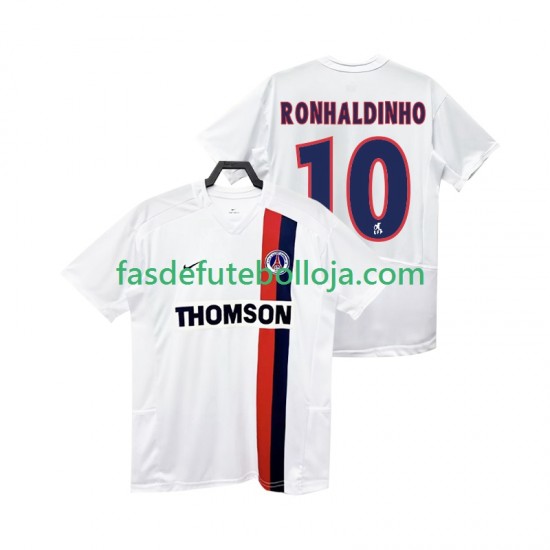 Camisola 2º Equipamento Paris Saint-Germain RONHALDINHO 10 2003 2002 Manga Curta Retro ,Homem