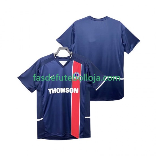 Camisola 1º Equipamento Paris Saint-Germain 2003 2002 Manga Curta Retro ,Homem