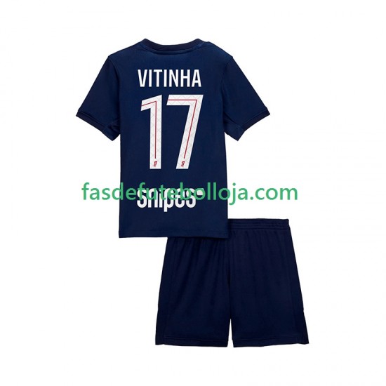 Camisola 1º Equipamento Paris Saint-Germain Vitinha 17 2025-2026 Manga Curta ,Criança