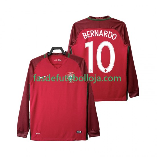 Camisola 1º Equipamento Seleção Portuguesa BERNARDO 10 2016 Manga Comprida Retro ,Homem
