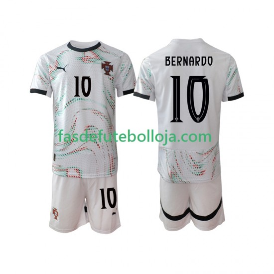 Camisola 2º Equipamento Seleção Portuguesa Bernardo Silva 10 2025-2026 Manga Curta ,Criança