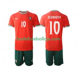 Camisola 1º Equipamento Seleção Portuguesa Bernardo Silva 10 2025-2026 Manga Curta ,Criança