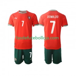 Camisola 1º Equipamento Seleção Portuguesa Cristiano Ronaldo 7 2025 Manga Curta ,Criança