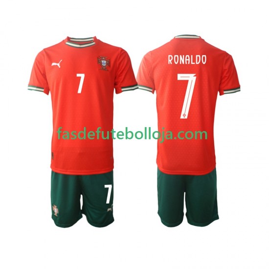 Camisola 1º Equipamento Seleção Portuguesa Cristiano Ronaldo 7 2025 Manga Curta ,Criança