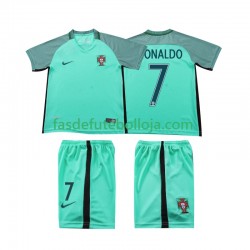 Camisola 2º Equipamento Seleção Portuguesa Cristiano Ronaldo 7 2016 Manga Curta Retro ,Criança