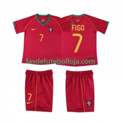 Camisola 1º Equipamento Seleção Portuguesa FIGO 7 2006 Manga Curta Retro ,Criança