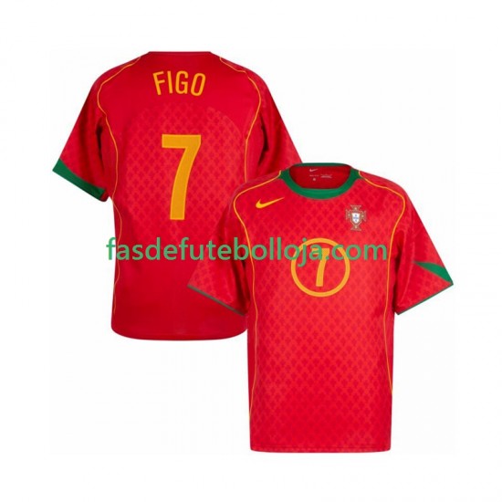 Camisola 1º Equipamento Seleção Portuguesa Figo 7 2004 Manga Curta Retro ,Homem
