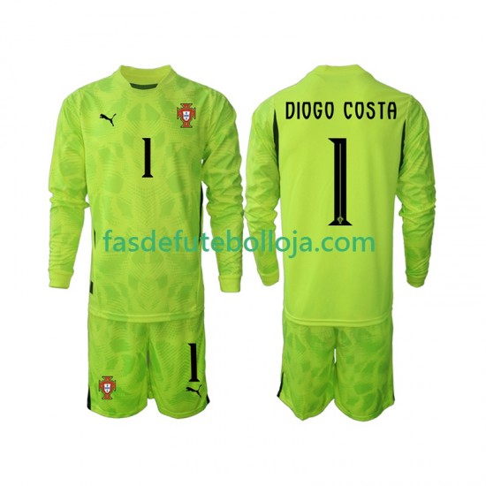 Camisola Guarda-redes 1º Equipamento Seleção Portuguesa Diogo Costa 1 2025 Manga Comprida ,Criança