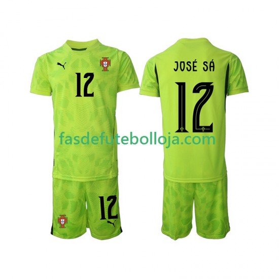 Camisola Guarda-redes 1º Equipamento Seleção Portuguesa Jose Sa 12 2025 Manga Curta ,Criança