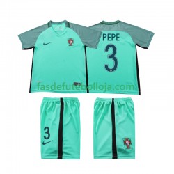 Camisola 2º Equipamento Seleção Portuguesa PEPE 3 2016 Manga Curta Retro ,Criança