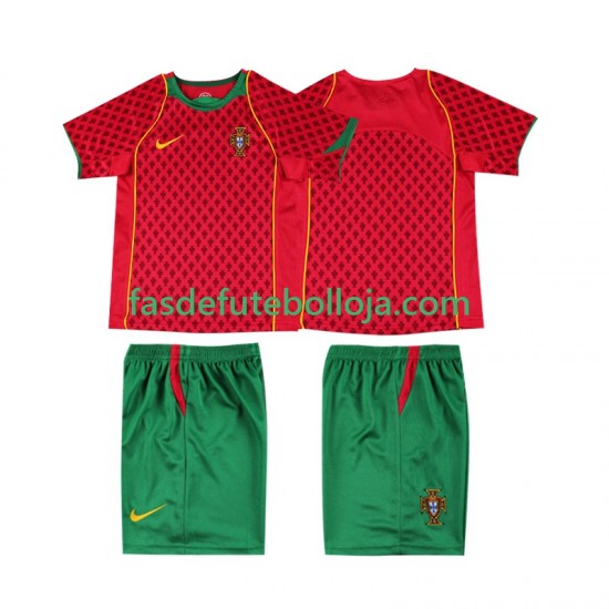 Camisola 1º Equipamento Seleção Portuguesa 2004 Manga Curta Retro ,Criança