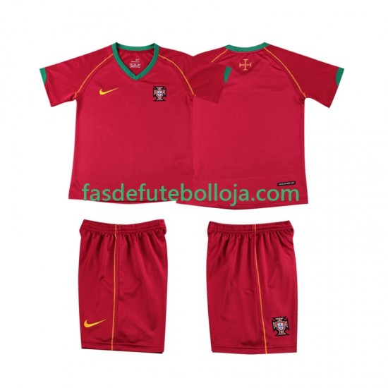 Camisola 1º Equipamento Seleção Portuguesa 2006 Manga Curta Retro ,Criança