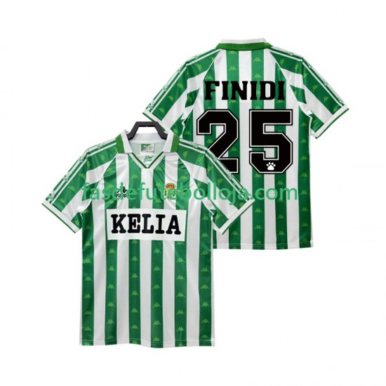 Camisola 1º Equipamento Real Betis FINIDI 25 1995 1996 Manga Curta Retro ,Homem