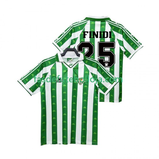 Camisola 1º Equipamento Real Betis FINIDI 25 1996 1997 Manga Curta Retro ,Homem