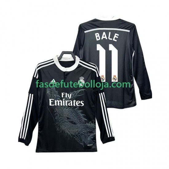 Camisola 3º Equipamento Real Madrid BALE 11 2014 2015 Manga Comprida Retro ,Homem