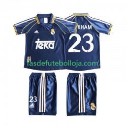 Camisola 3º Equipamento Real Madrid BECERHAM 23 1998 1999 Manga Curta Retro ,Criança
