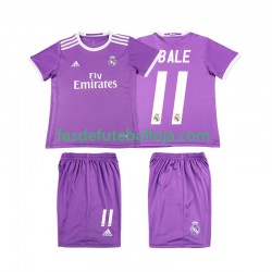 Camisola 2º Equipamento Real Madrid Bale 11 2016 2017 Manga Curta Retro ,Criança