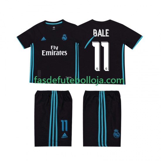 Camisola 2º Equipamento Real Madrid Bale 11 2017 2018 Manga Curta Retro ,Criança