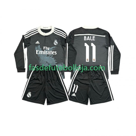 Camisola 3º Equipamento Real Madrid Bale 11 2014 2015 Manga Comprida Retro ,Criança