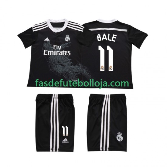Camisola 3º Equipamento Real Madrid Bale 11 2014 Manga Curta Retro ,Criança