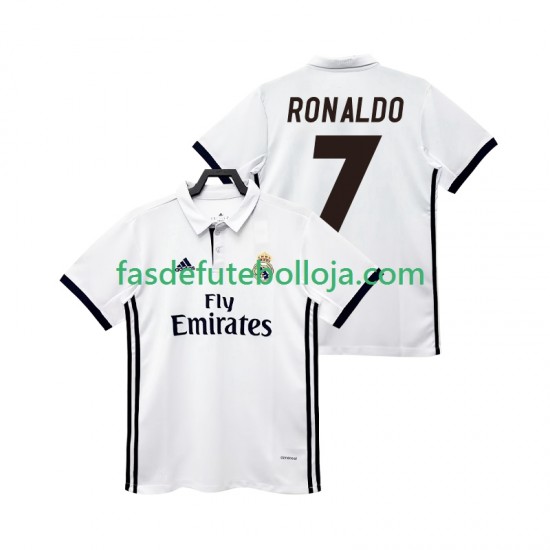 Camisola 1º Equipamento Real Madrid CRISTIANO RONALDO 7 2017 2018 Manga Curta Retro ,Homem