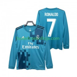 Camisola 3º Equipamento Real Madrid CRISTIANO RONALDO 7 2017 2018 Manga Comprida Retro ,Homem