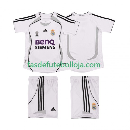 Camisola 1º Equipamento Real Madrid 2007 2006 Manga Curta Retro ,Criança
