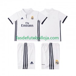 Camisola 1º Equipamento Real Madrid 2016 2017 Manga Curta Retro ,Criança