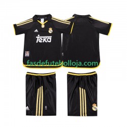 Camisola 2º Equipamento Real Madrid 2001 1999 Manga Curta Retro ,Criança