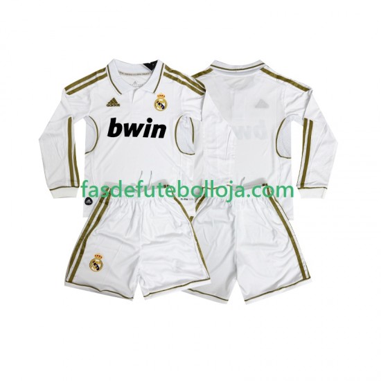 Camisola 1º Equipamento Real Madrid 2012 2011 Manga Comprida Retro ,Criança