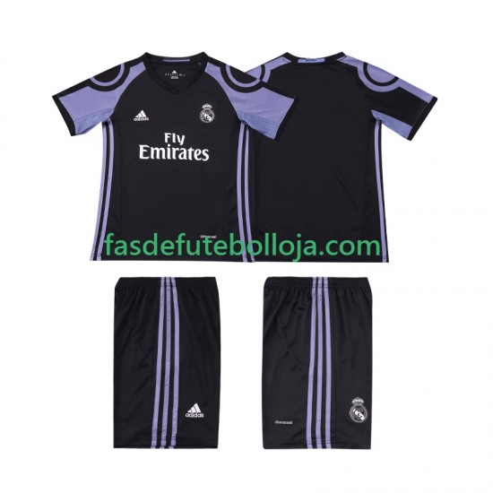 Camisola 3º Equipamento Real Madrid 2016 2017 Manga Curta Retro ,Criança